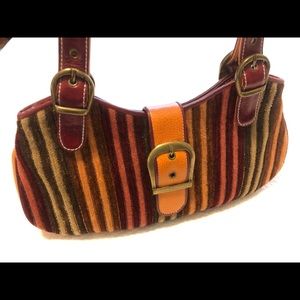 Isabella Fiore Orange and Burgundy handbag Excellent condition.